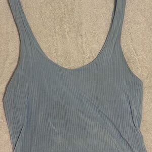 Aerie Dusty Blue Ribbed Tank Top